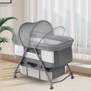 Sejoy 3 in 1 Rocking Crib Baby Bassinet Newborn Beside Sleeper Infant Sleeping Bed Convertible